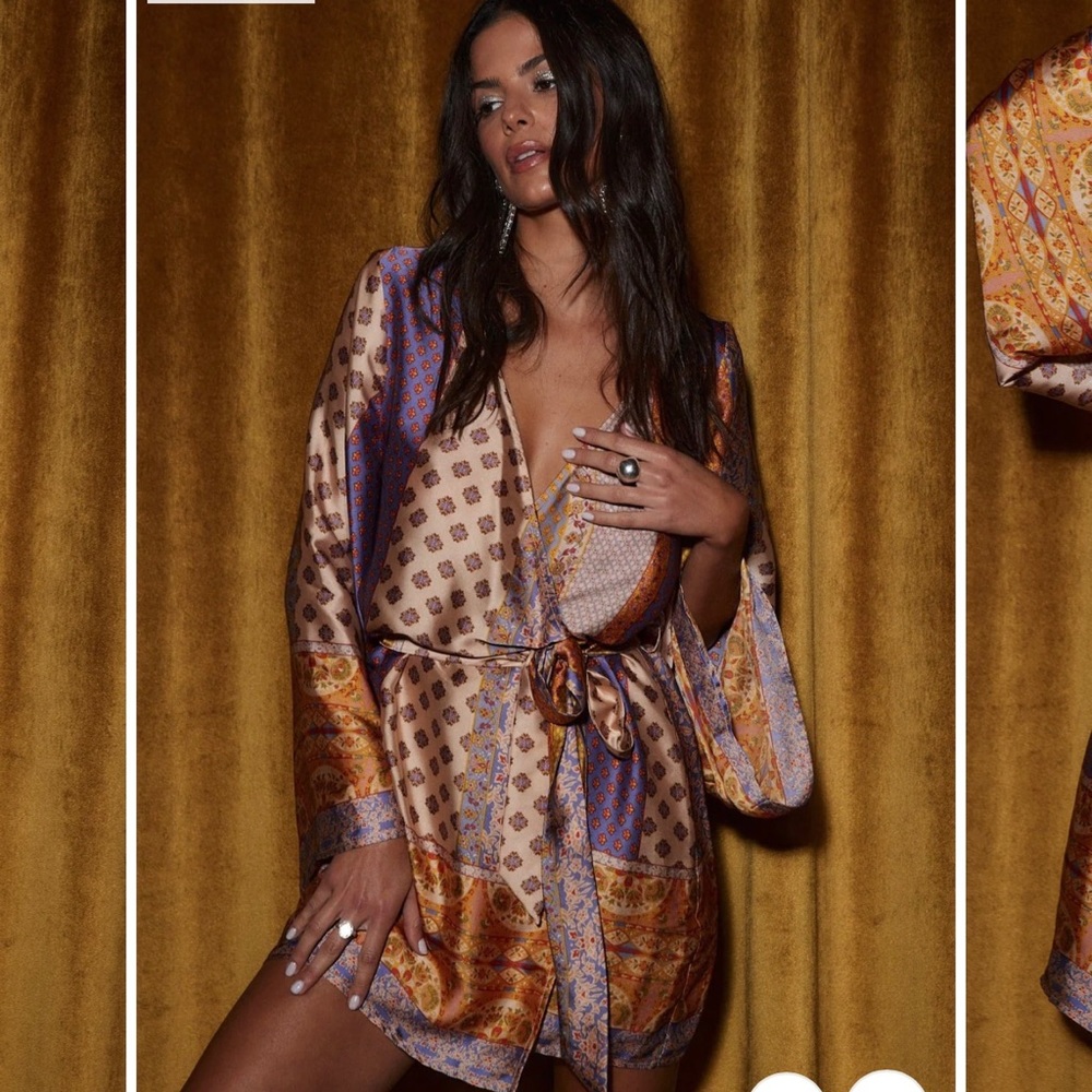 GOLD STANDARD MULTICOLORED KIMONO DRESS